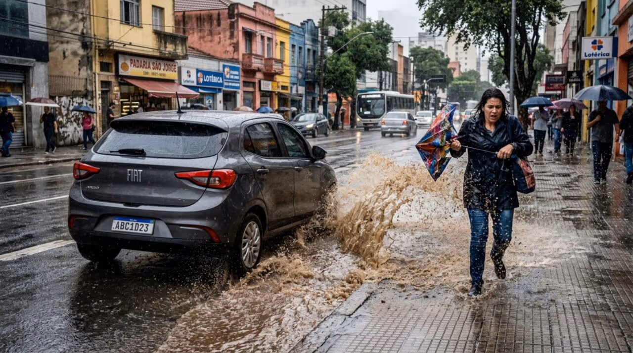 Motorista passa por uma poça e dá banho em pedestre: a atitude pode terminar em multa?