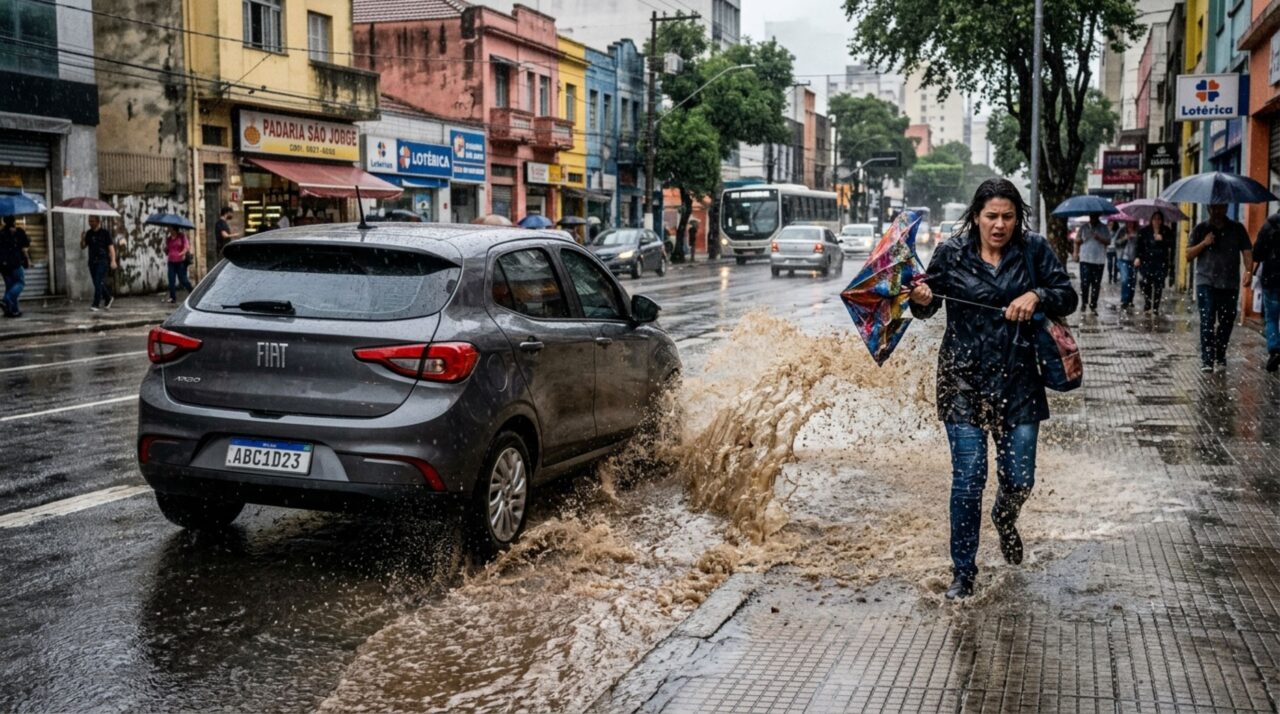 Motorista passa por uma poça e dá banho em pedestre: a atitude pode terminar em multa?