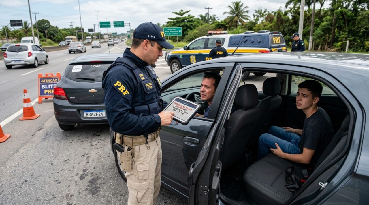 Passageiro é multado por andar sem cinto no banco traseiro do Uber e motorista do app também leva pontos na carteira