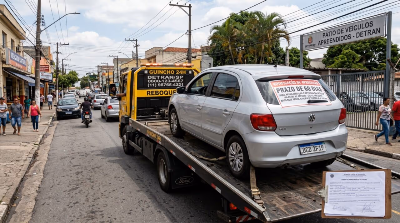Veículo no pátio pode ir a leilão em 60 dias se o proprietário não regularizar as pendências
