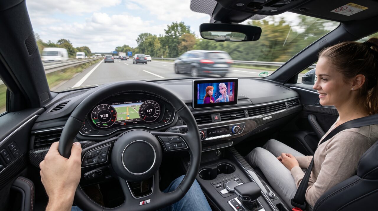 Telas e DVDs no painel do carro: o que a lei permite que o motorista assista?