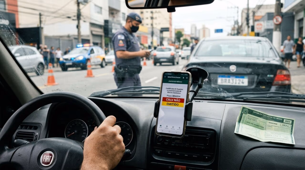 Motorista é flagrado com licenciamento atrasado e tem o veículo removido na blitz