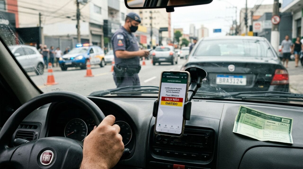 Motorista é flagrado com licenciamento atrasado e tem o veículo removido na blitz