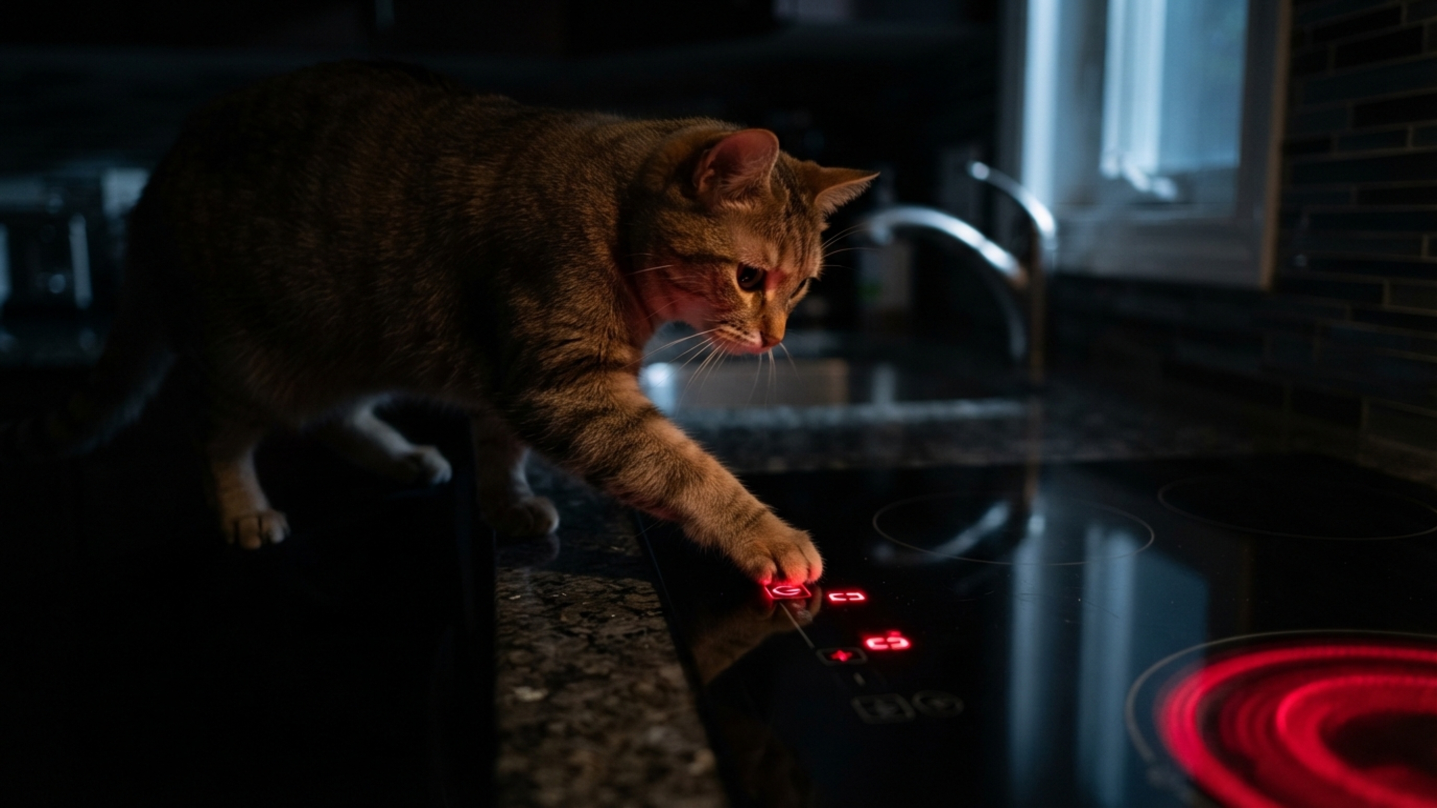 Gato de estimação aciona botão touch de cooktop de indução durante a noite, panela esquenta a seco e bombeiros fazem alerta sobre trava de segurança - QTU Questões do Universo