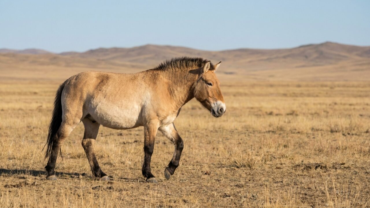 Cavalo selvagem extinto na natureza há mais de 50 anos retorna às estepes e impressiona cientistas