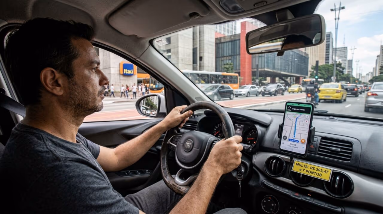 Celular preso no suporte pode render multa? A diferença entre acompanhar o GPS e manusear o aparelho faz toda a diferença