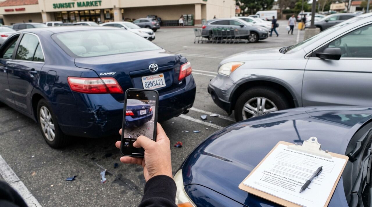 Motorista bateu em outro carro no estacionamento do mercado: quem paga o prejuízo e as regras de trânsito continuam valendo?