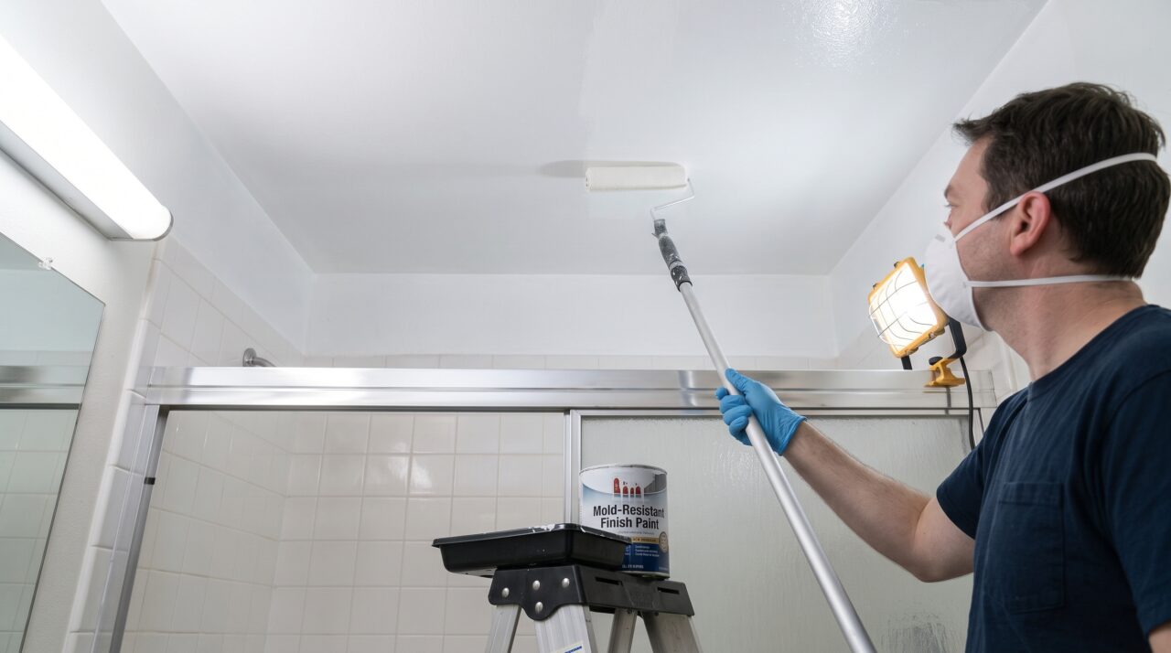 Quanto custa tratar mofo crônico e repintar o teto de um banheiro de 4 m² em 2026.