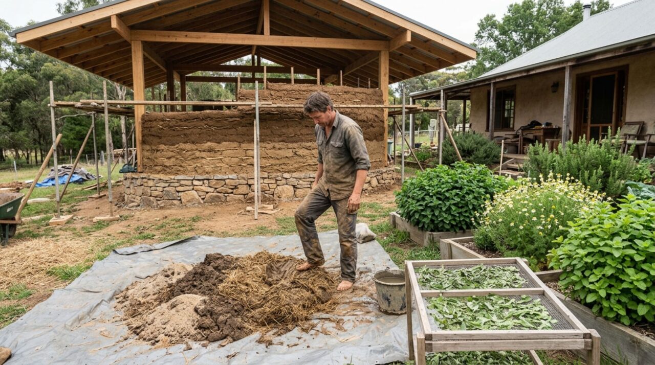 A mistura de terra e palha que ganha força quando protegida da chuva