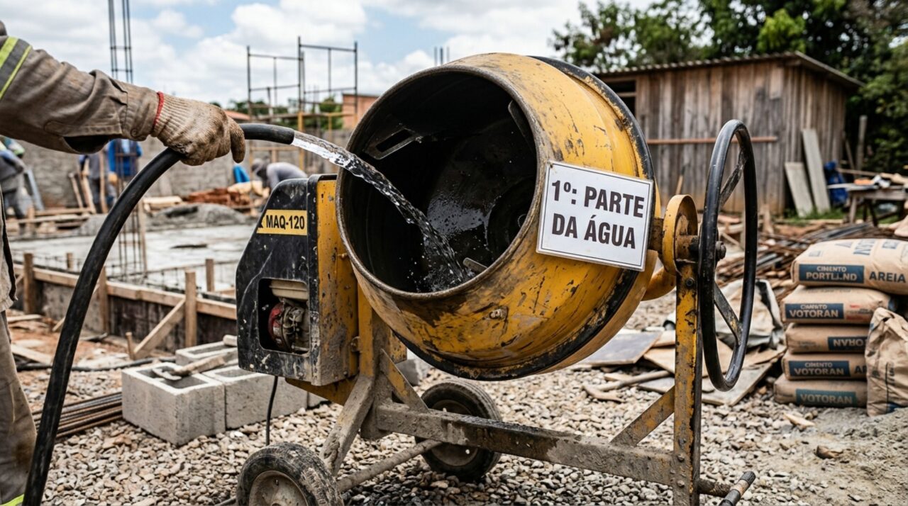 O que adicionar primeiro à betoneira: água ou cimento? Mostre isso ao seu pedreiro
