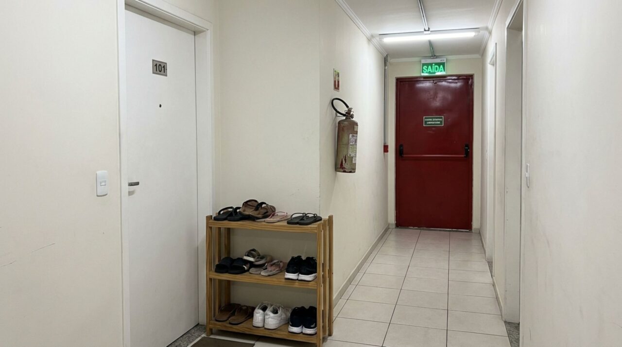 Família coloca armários e sapateiras no corredor por oito anos achando que o espaço em frente à porta fazia parte do apartamento, mas quando um novo síndico precisa passar a planta do prédio, exige que moradores retirem tudo