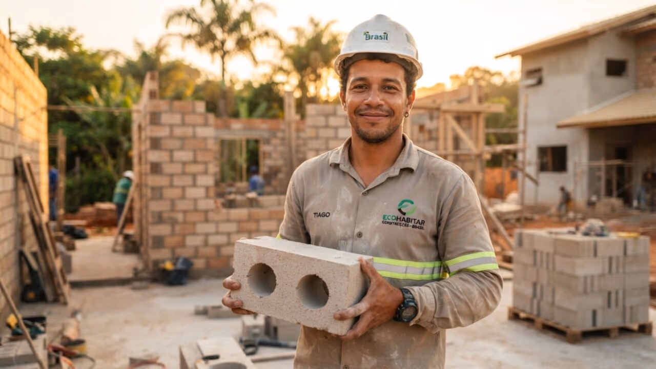 Adeus, tijolos de barro convencionais: o bloco ecológico que torna a construção mais barata e sustentável