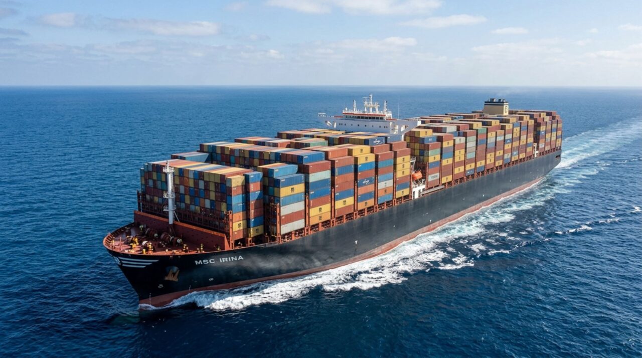 O navio de 400 metros que pode levar o equivalente a 24.346 contêineres de 20 pés de uma só vez