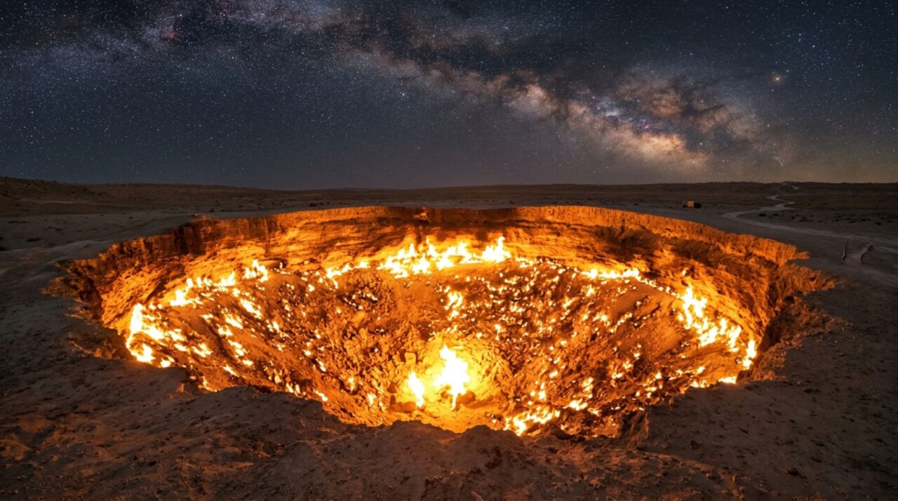 O enigma da Porta do Inferno, a cratera de 70 metros que queima há mais de 50 anos no meio do deserto