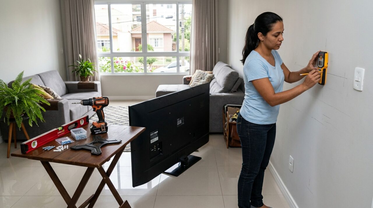 Como saber se há vigas ou montantes na parede antes de instalar suporte de TV