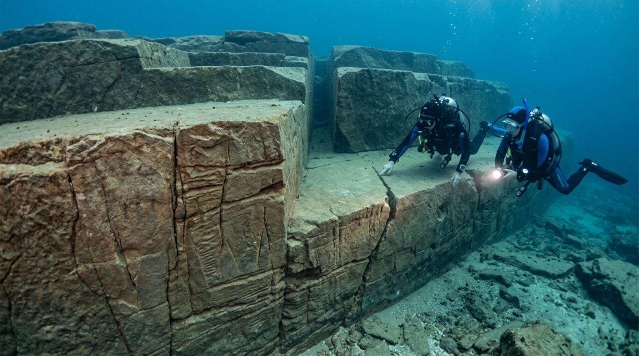 As fraturas naturais que criaram degraus quase perfeitos sob o oceano