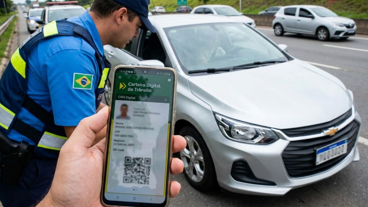 Condutor esqueceu a carteira f&iacute;sica em casa, mostrou seus dados ao agente durante a abordagem e descobriu que a exist&ecirc;ncia da CNH poderia ser verificada de outra maneira