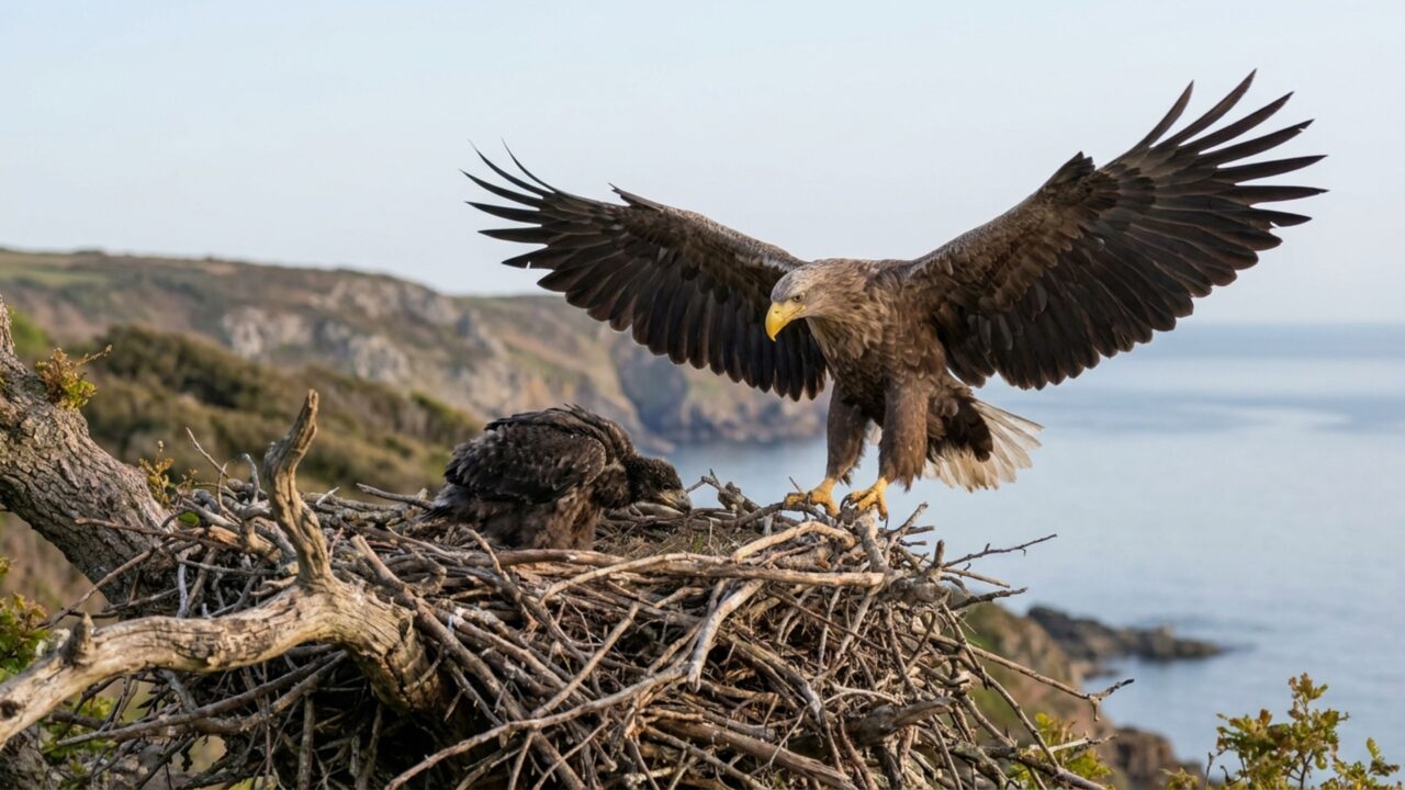 Ave de rapina com 2,5 metros de envergadura volta a nascer na natureza após 240 anos e já soma 6 filhotes