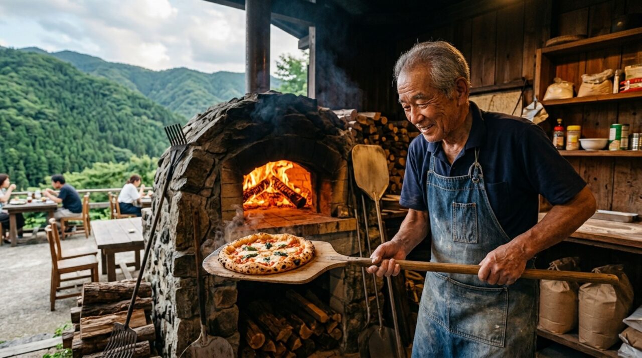 Ele abriu uma pizzaria aos 70 anos no meio das montanhas e sua rotina de trabalho conquistou milhões de pessoas