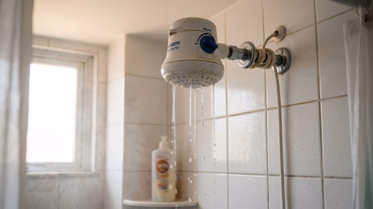 Adeus banho fraco no inverno: o erro no chuveiro elétrico que reduz a vazão sem o morador perceber