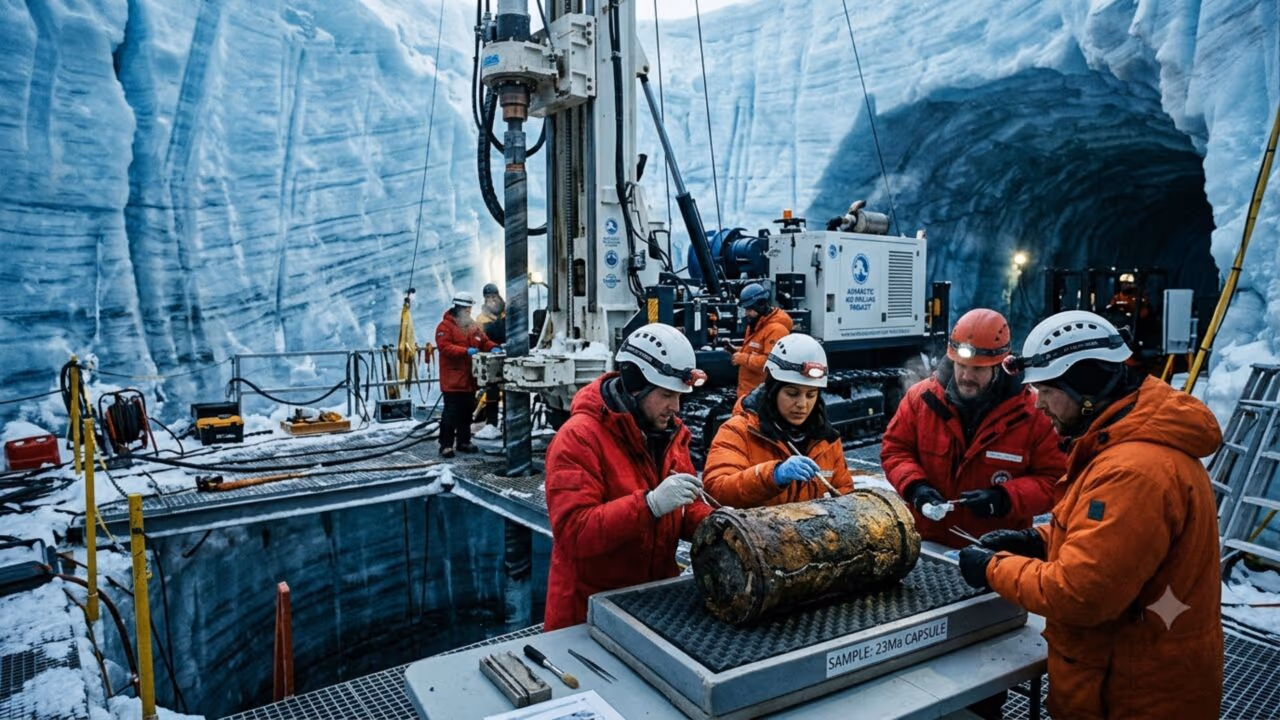 Eles perfuram 523 metros sob o gelo da Antártica e desenterram uma cápsula do tempo com cerca de 23 milhões de anos