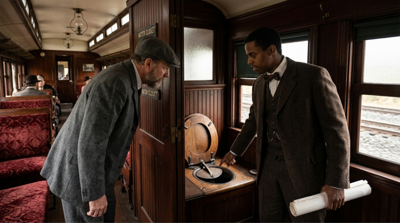 Em 1874, um inventor projetou um sistema de banheiros aprimorado para trens: Como Lewis Howard Latimer, junto com Charles W. Brown, mudaram o transporte ferroviário com uma patente de banheiro mais seguro?