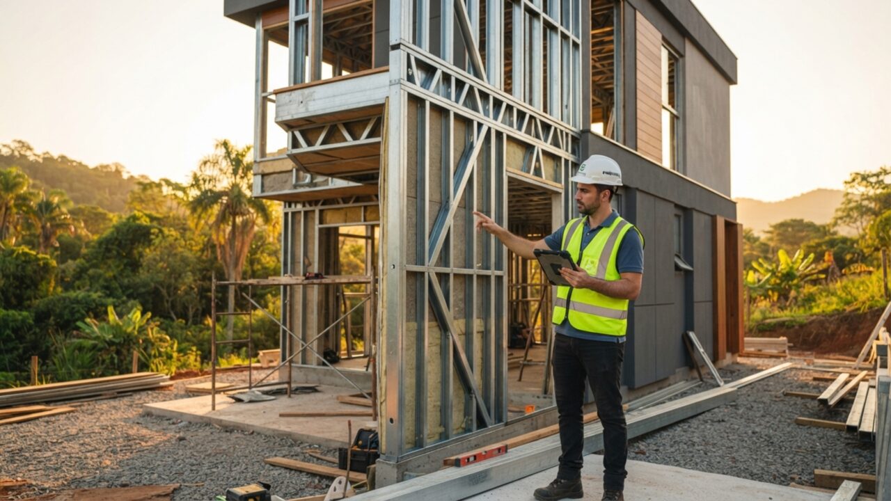 Custa até 30% menos no orçamento final: a casa em Steel Frame que fica pronta em 60 dias sem gerar entulho
