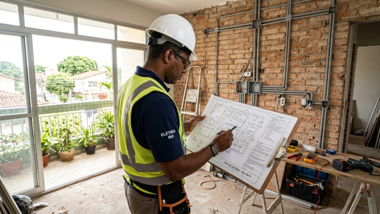 Quanto um eletricista cobra para refazer a fiação de uma casa antiga em julho de 2026?