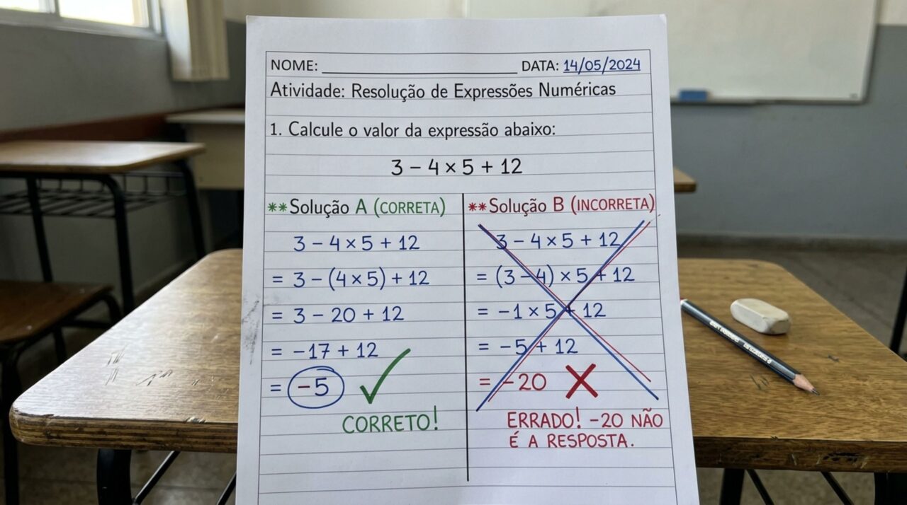 A expressão 100 ÷ 10 × 2 - 5² começa fácil, mas tem uma virada inesperada que derruba metade dos que tentam