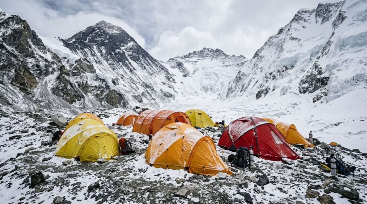O Acampamento IV servia como último refúgio seguro antes do cume a quase 8 mil metros de altitude