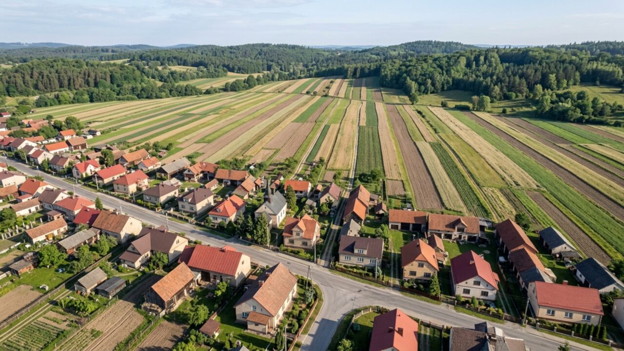 A vila onde 6 mil habitantes vivem em uma única rua que se estende por mais de 9 km em um dos padrões rurais mais incomuns do mundo