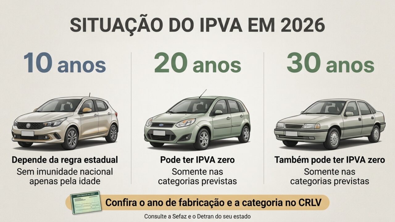 Comunicado para quem possui veículos com 10, 20 e 30 anos de idade