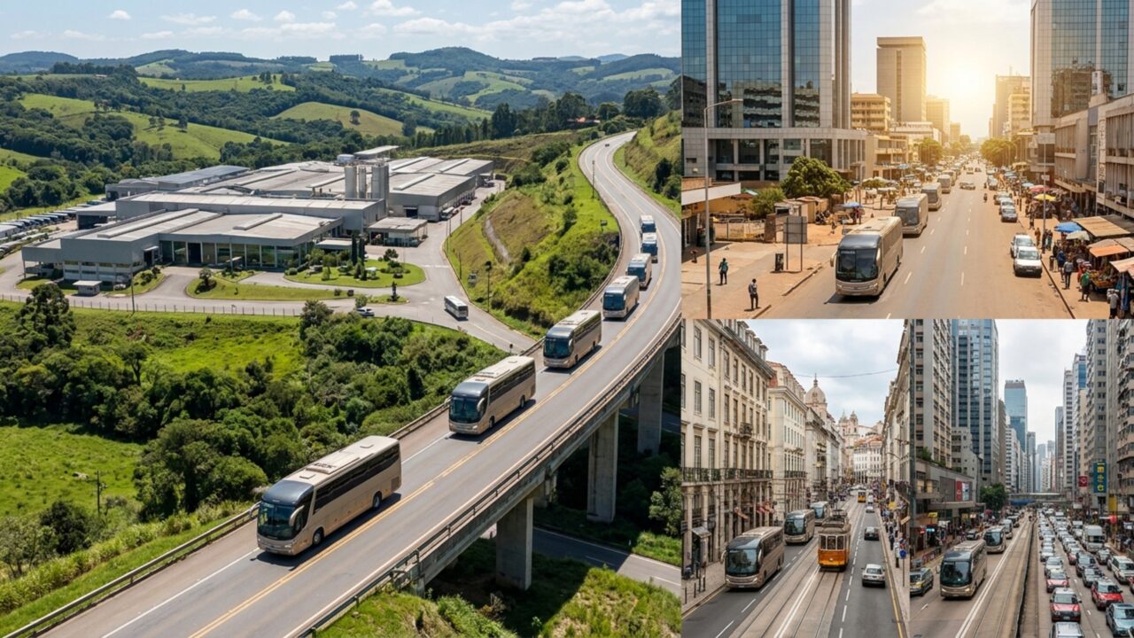 Caxias do Sul - Cidade industrial do Sul fabrica ônibus que circulam em mais de 140 países dos cinco continentes