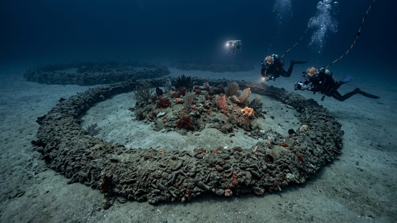 Aventureiros descem ao fundo do Mediterrâneo e encontram 1.400 círculos gigantes marcados na areia
