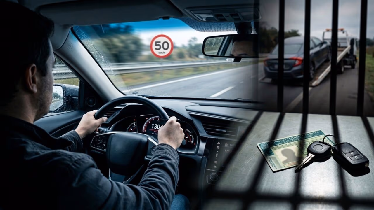 Motorista que passar 50 km/h do limite pode ser preso e ter o carro levado