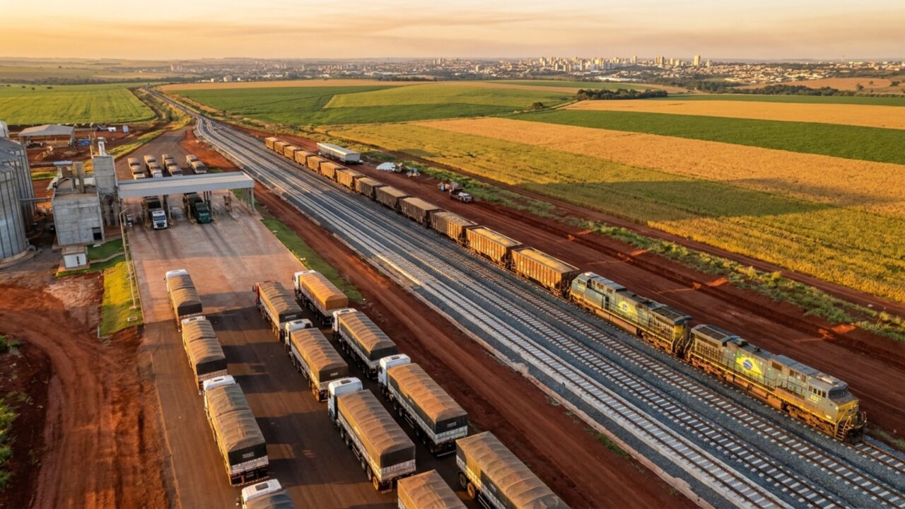 Rondonópolis — MT A cidade que recebe 2 mil caminhões por dia acaba de ganhar os primeiros 163 km de uma ferrovia de R$ 5 bilhões que vai cortar 740 km até o coração da soja