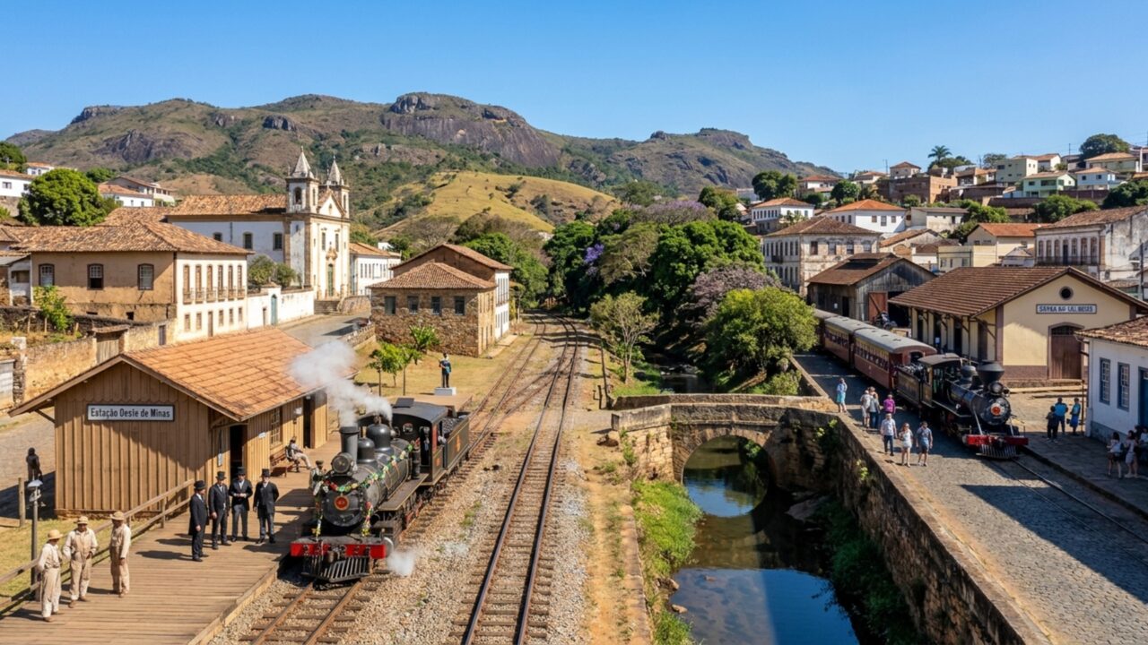 Ferrovia inaugurada por Dom Pedro II em 1881 segue em operação contínua há 145 anos: cidade com 700 imóveis tombados pelo IPHAN e foi eleita Capital Brasileira da Cultura com apoio da UNESCO