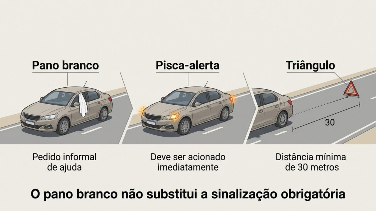 O que significa ver um pano branco pendurado na janela de um carro no meio da estrada?