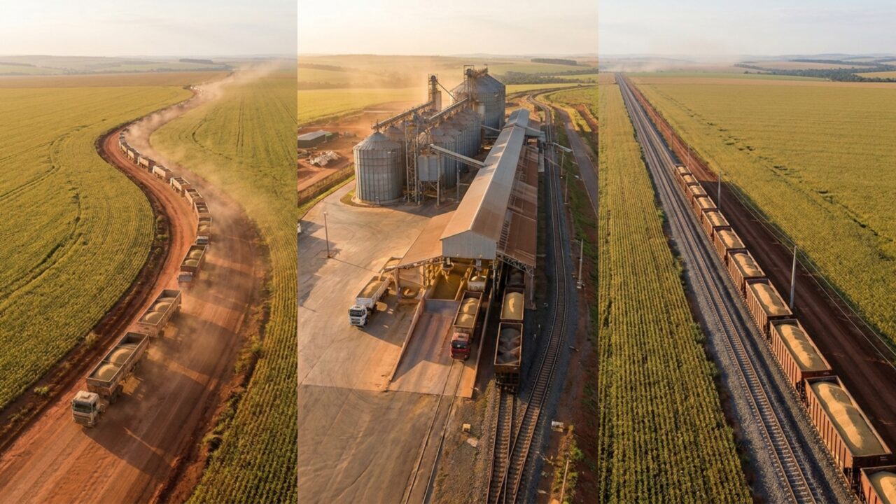 Rondonópolis — MT A cidade que recebe 2 mil caminhões por dia acaba de ganhar os primeiros 163 km de uma ferrovia de R$ 5 bilhões que vai cortar 740 km até o coração da soja