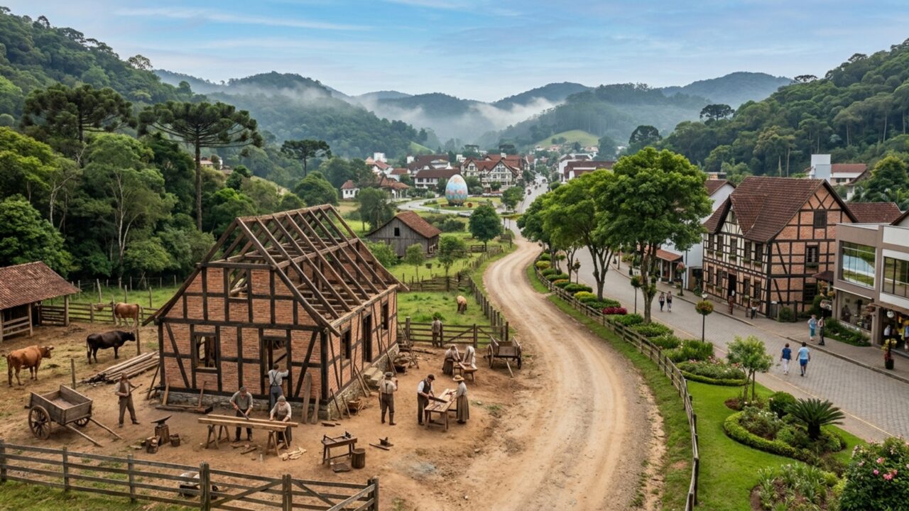 Pomerode reúne casas alemãs, jardins e paisagens do interior catarinense //