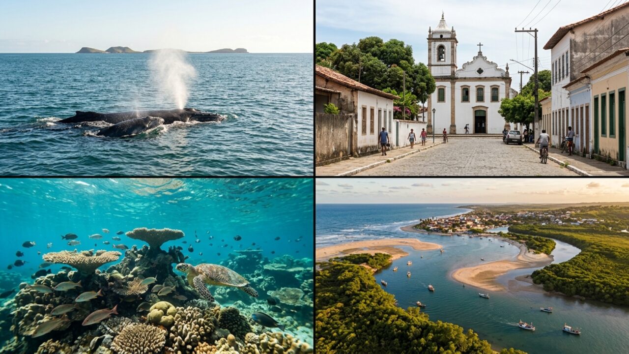 A vila baiana batizada com saudade de Portugal, onde fica o primeiro parque nacional marinho do Brasil, que agora espera um título internacional previsto para 2027