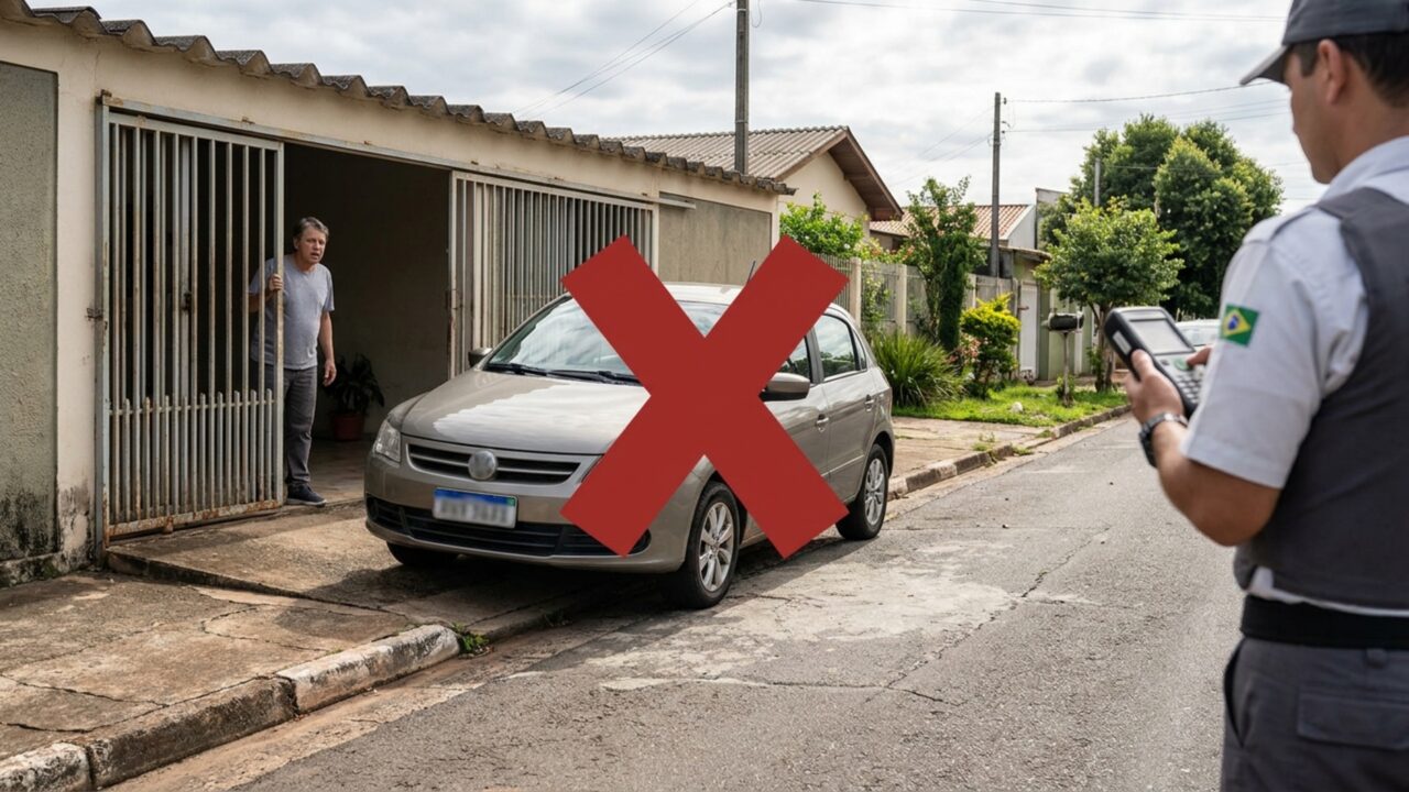Dono do carro pode ser multado mesmo ao estacionar em frente à própria casa por regra que poucos conhecem