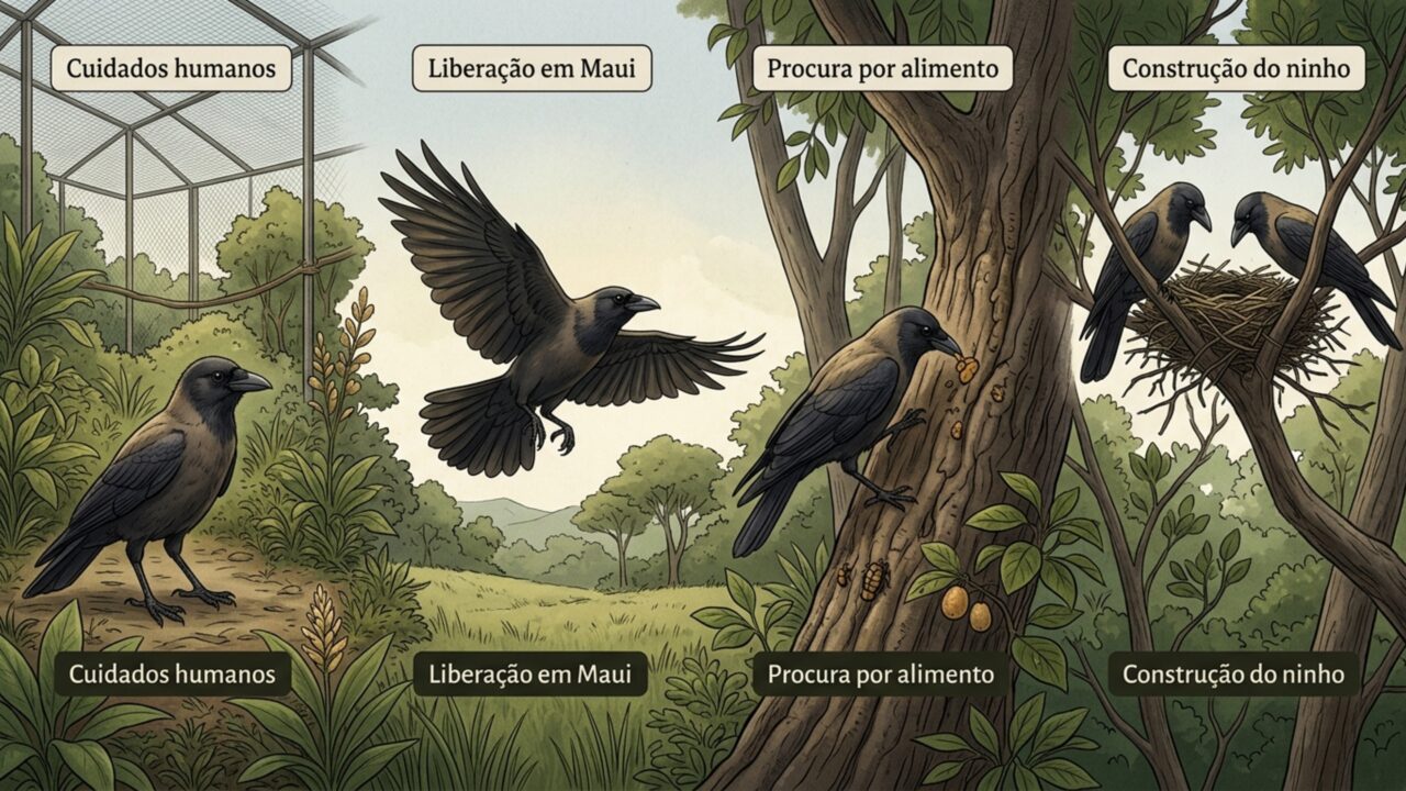 Ave extinta na natureza desde 2002 volta a voar livre no Havaí e emociona pesquisadores
