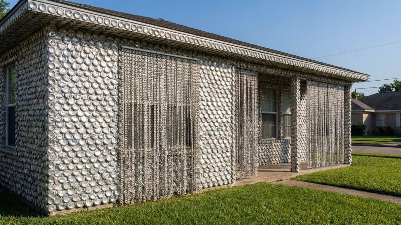 A casa revestida com 50 mil latas que um aposentado montou por 18 anos e virou marco cultural
