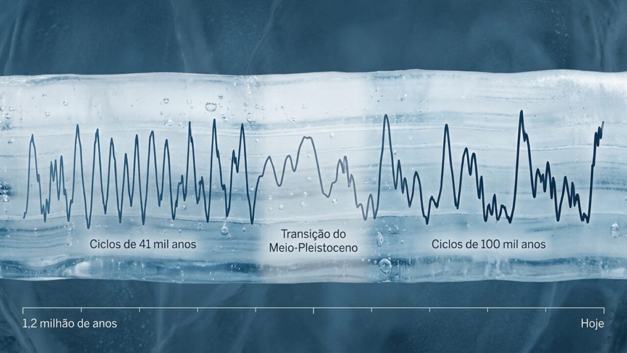 Cientistas retiram cilindro de gelo de quase 2,8 quilômetros para voltar 1,2 milhão de anos no clima da Terra