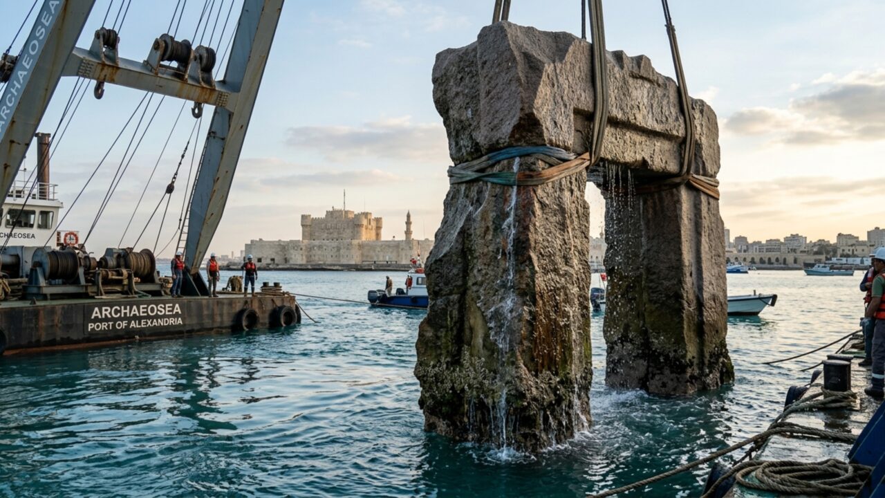 Após mais de 1.600 anos de história, os arqueólogos trazem à superfície alguns blocos de 80 toneladas de uma das Sete Maravilhas do mundo antigo