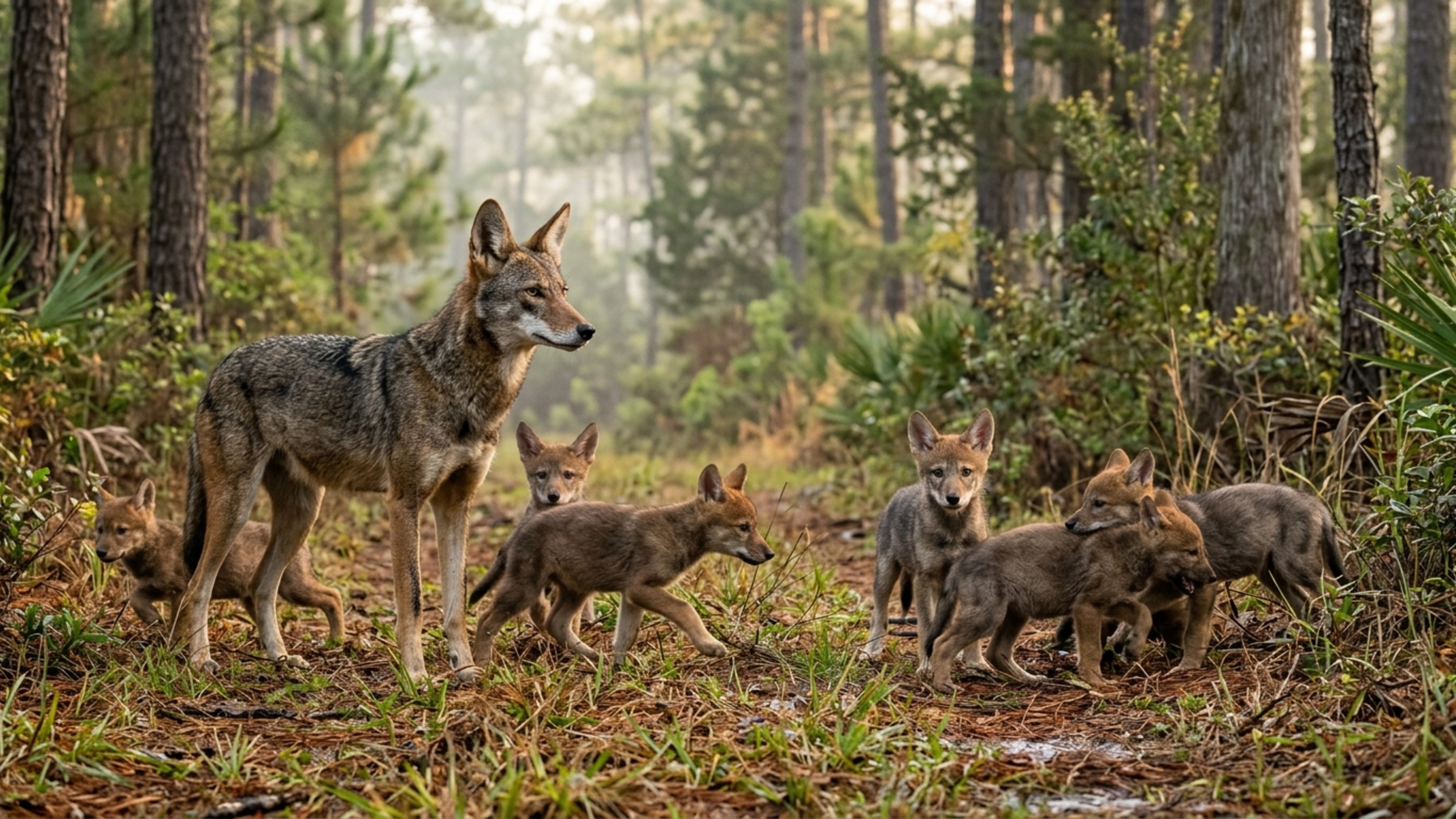 Dez filhotes de um dos lobos mais raros do mundo sobrevivem na natureza e emocionam equipe de recuperação