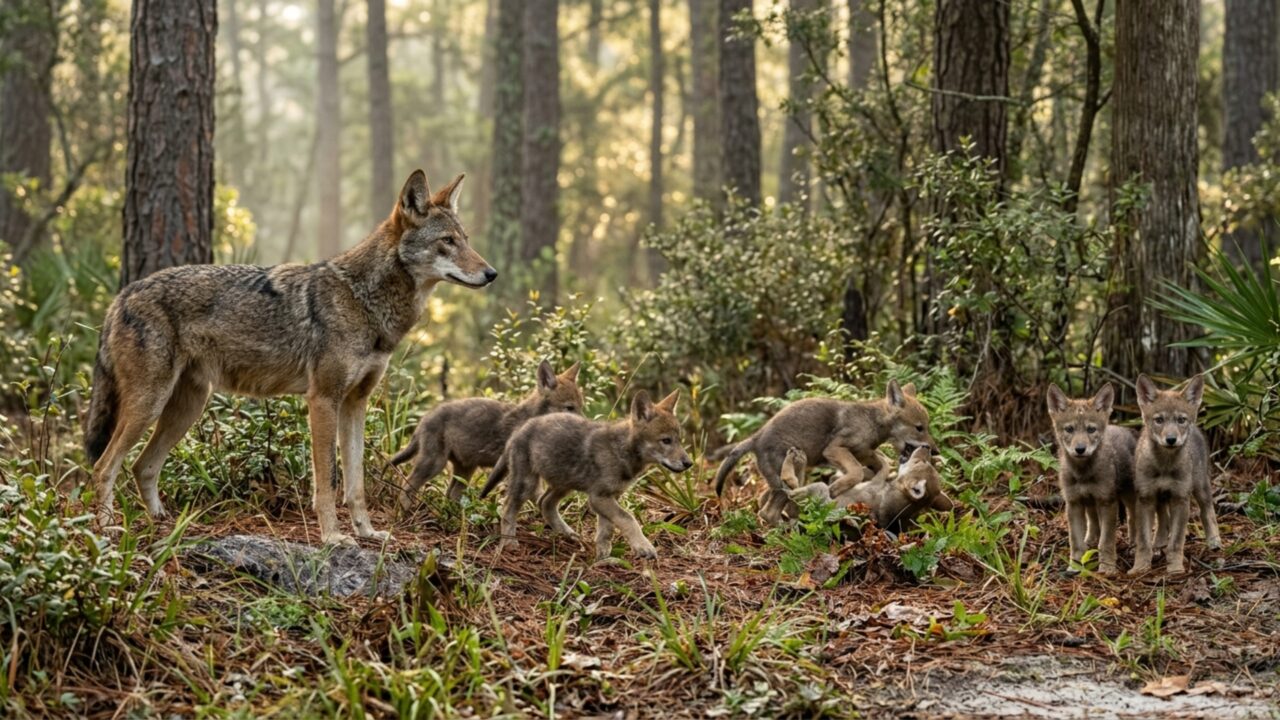 Dez filhotes de um dos lobos mais raros do mundo sobrevivem na natureza e emocionam equipe de recuperação