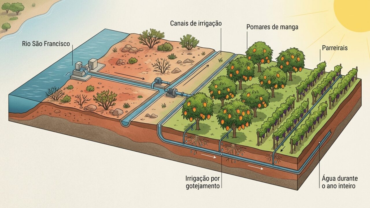 Cidade do Sertão lidera polo que exporta frutas para mais de 50 países e movimenta perto de US$ 1 bilhão com lavouras irrigadas