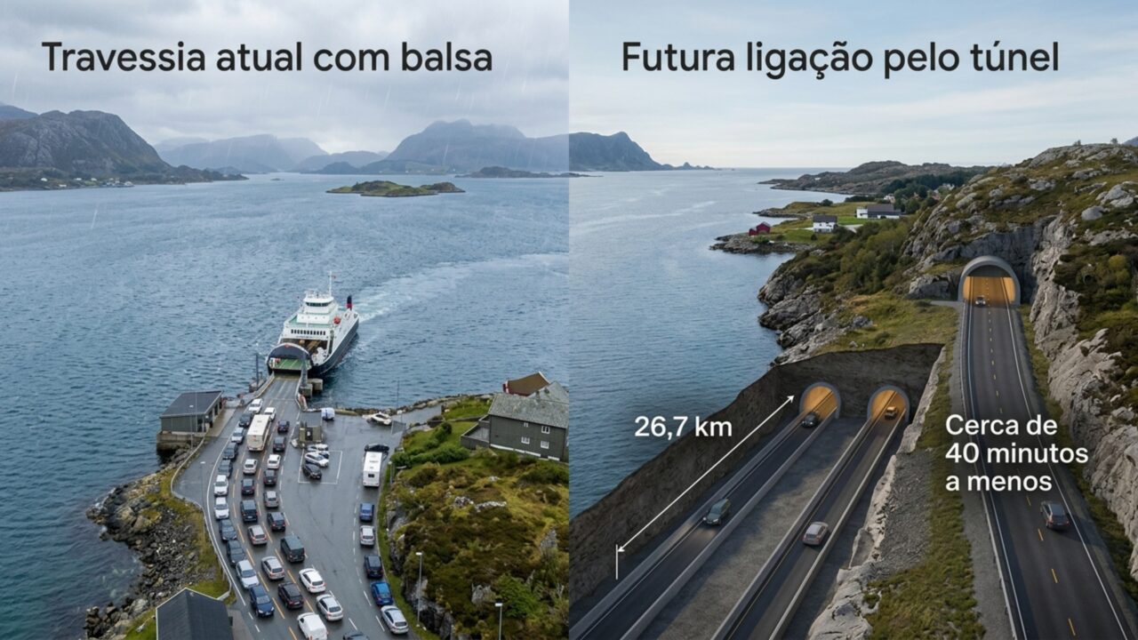 Noruega cava túnel de 26,7 quilômetros a 392 metros sob o mar para acabar com travessia de balsa
